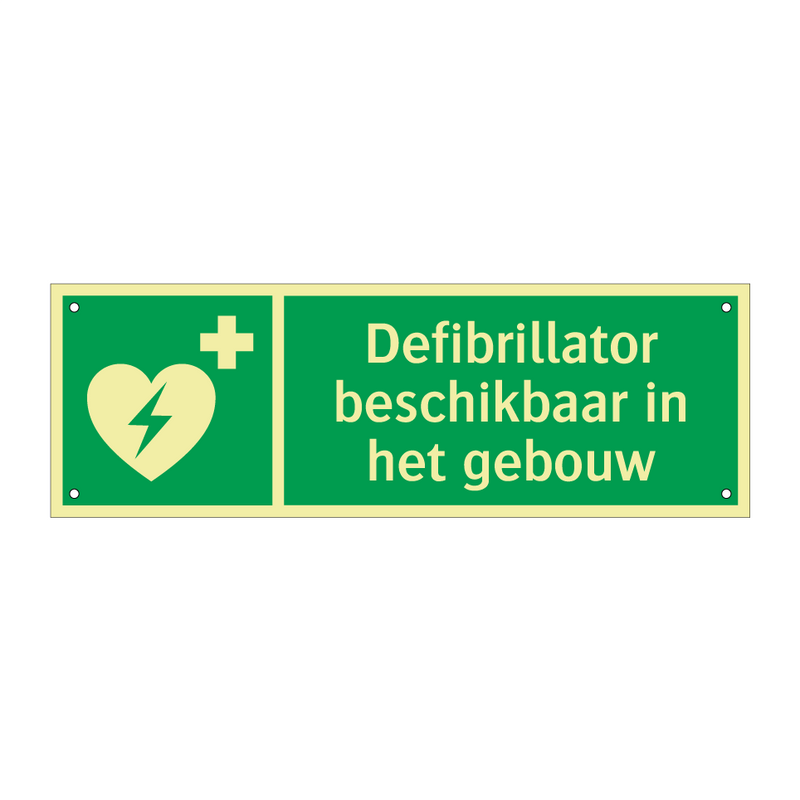 Defibrillator beschikbaar in het gebouw & Defibrillator beschikbaar in het gebouw