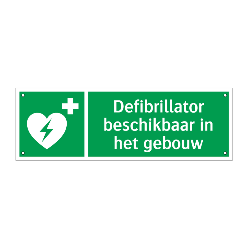 Defibrillator beschikbaar in het gebouw & Defibrillator beschikbaar in het gebouw