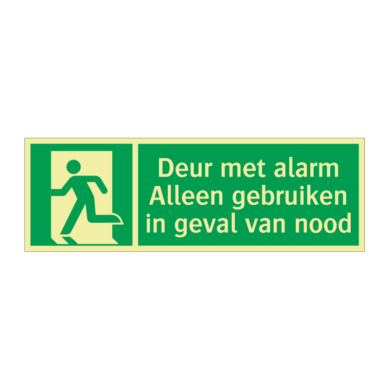 Deur met alarm Alleen gebruiken in geval van nood