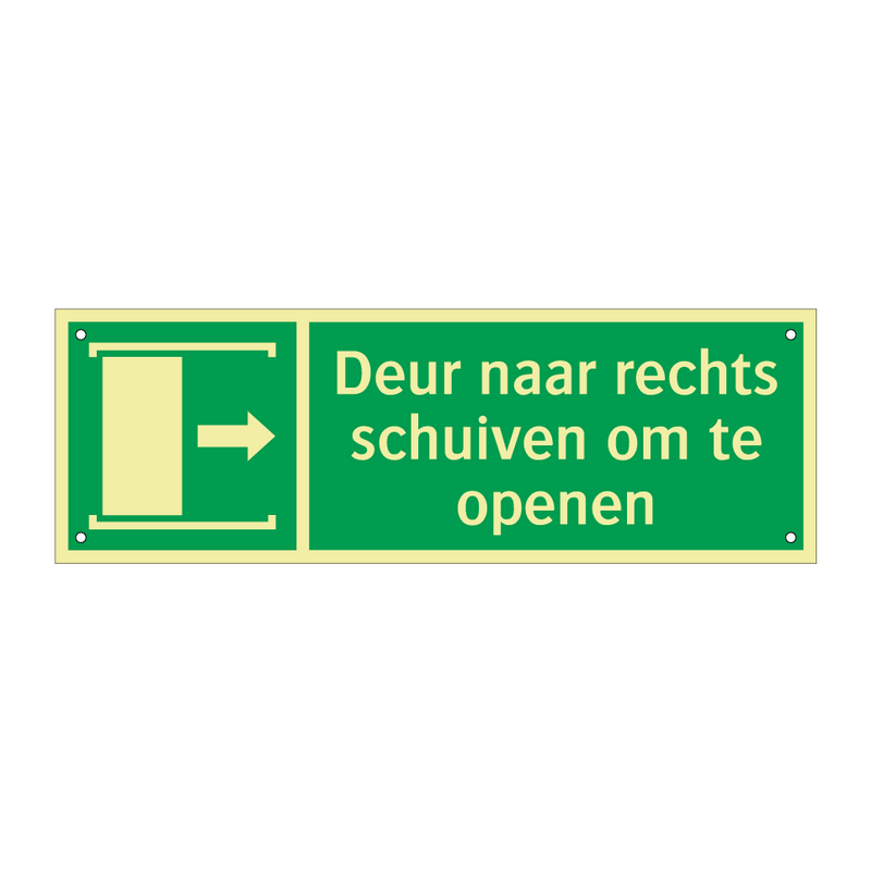 Deur naar rechts schuiven om te openen & Deur naar rechts schuiven om te openen