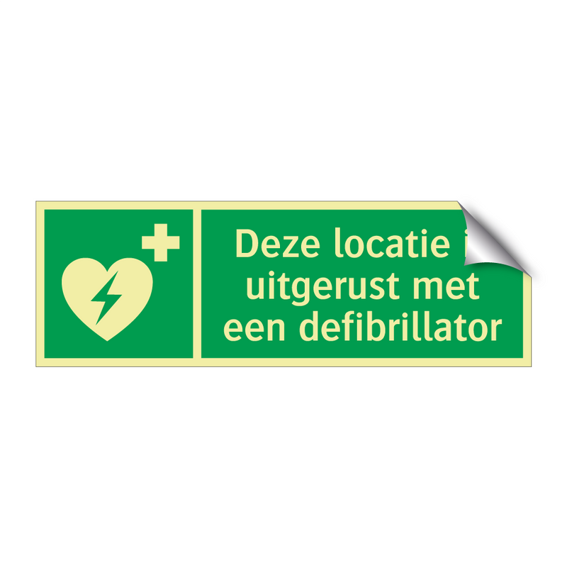 Deze locatie is uitgerust met een defibrillator & Deze locatie is uitgerust met een defibrillator