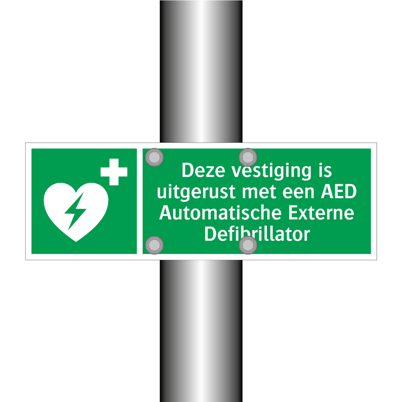 Deze vestiging is uitgerust met een AED Automatische Externe Defibrillator