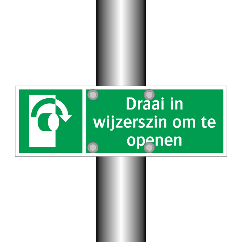 Draai in wijzerszin om te openen & Draai in wijzerszin om te openen