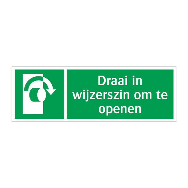 Draai in wijzerszin om te openen & Draai in wijzerszin om te openen