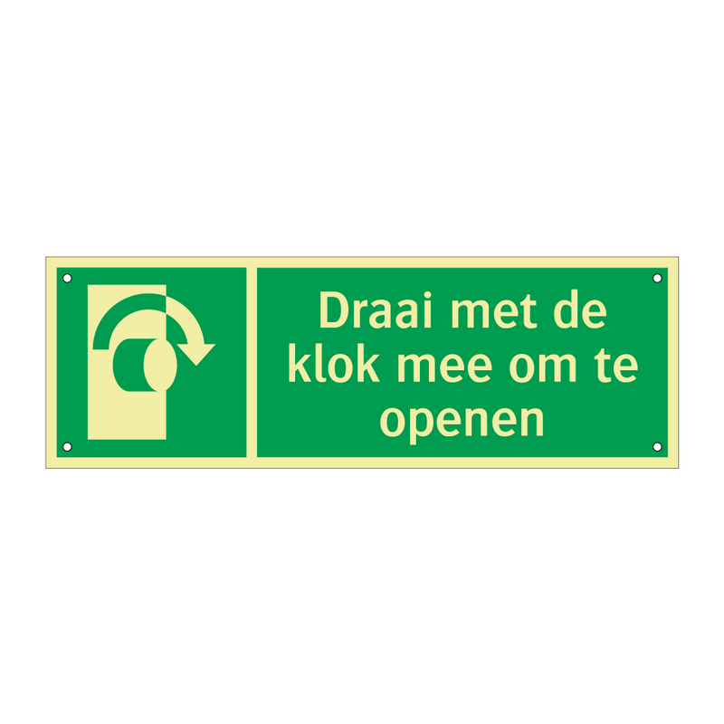 Draai met de klok mee om te openen & Draai met de klok mee om te openen