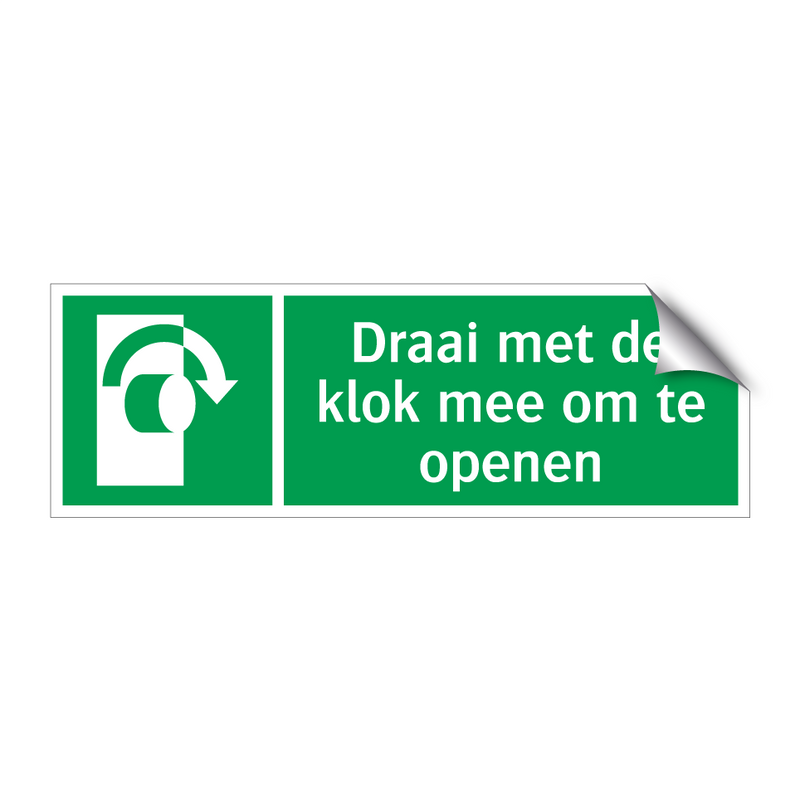 Draai met de klok mee om te openen & Draai met de klok mee om te openen