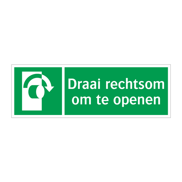 Draai rechtsom om te openen & Draai rechtsom om te openen & Draai rechtsom om te openen