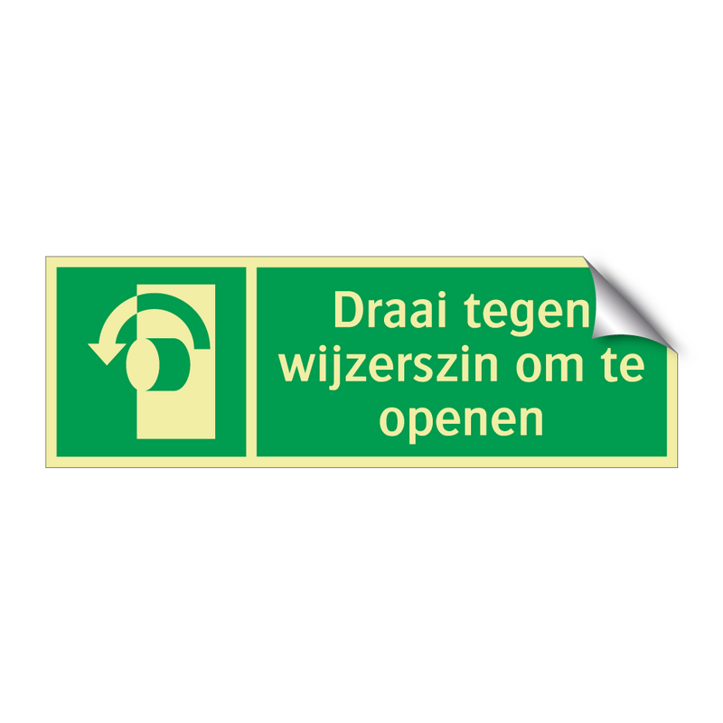 Draai tegen wijzerszin om te openen & Draai tegen wijzerszin om te openen