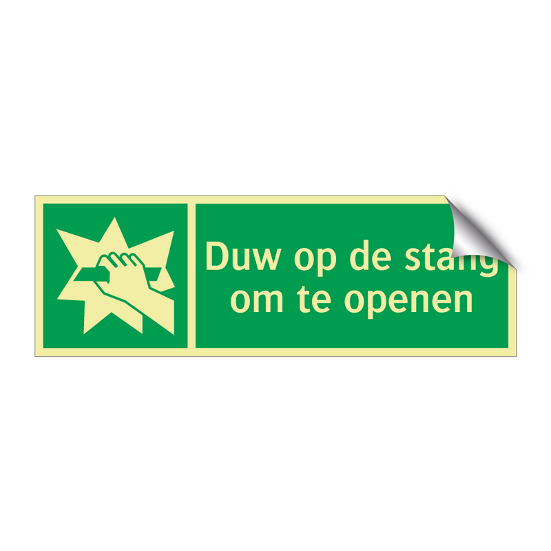 Duw op de stang om te openen & Duw op de stang om te openen & Duw op de stang om te openen