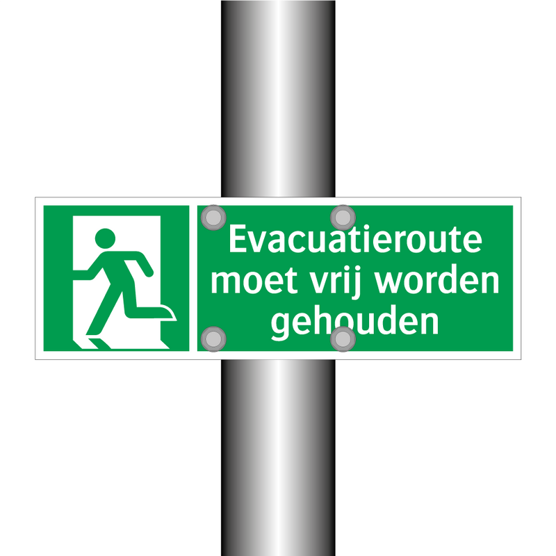 Evacuatieroute moet vrij worden gehouden & Evacuatieroute moet vrij worden gehouden