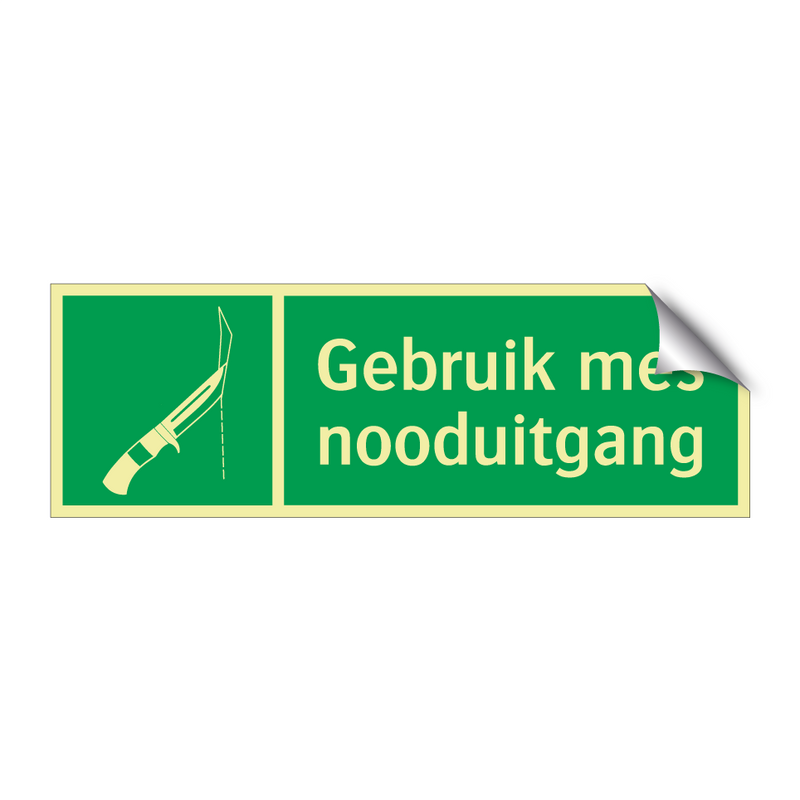 Gebruik mes nooduitgang & Gebruik mes nooduitgang & Gebruik mes nooduitgang