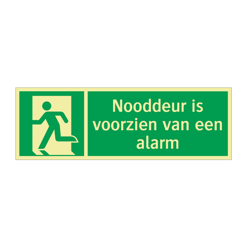 Nooddeur is voorzien van een alarm & Nooddeur is voorzien van een alarm