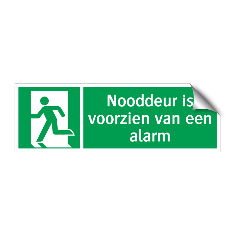 Nooddeur is voorzien van een alarm & Nooddeur is voorzien van een alarm