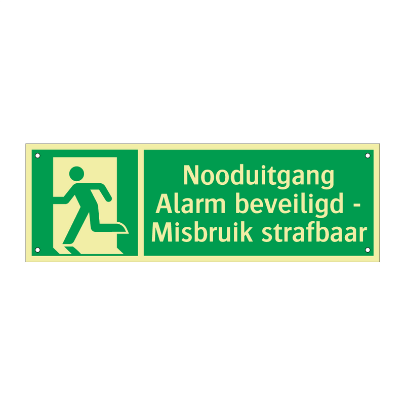 Nooduitgang - Alarm beveiligd - Misbruik strafbaar