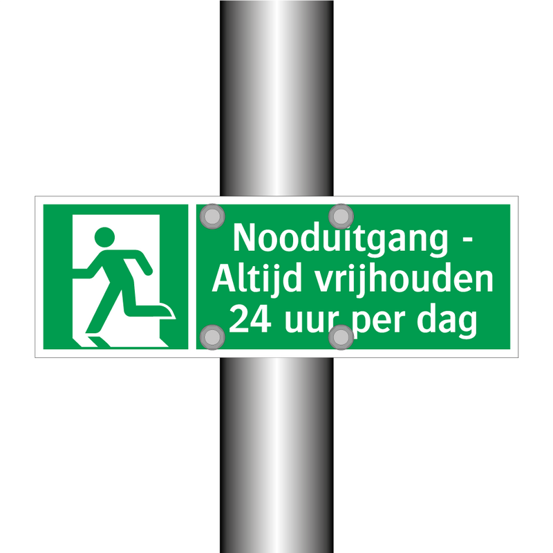 Nooduitgang - Altijd vrijhouden 24 uur per dag & Nooduitgang - Altijd vrijhouden 24 uur per dag