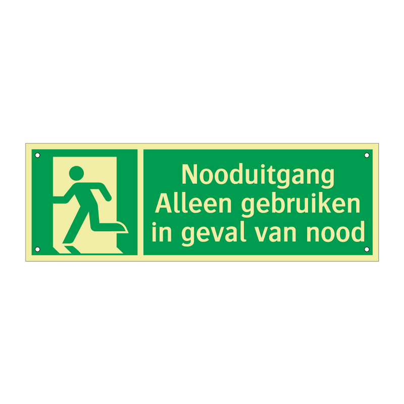 Nooduitgang Alleen gebruiken in geval van nood & Nooduitgang Alleen gebruiken in geval van nood