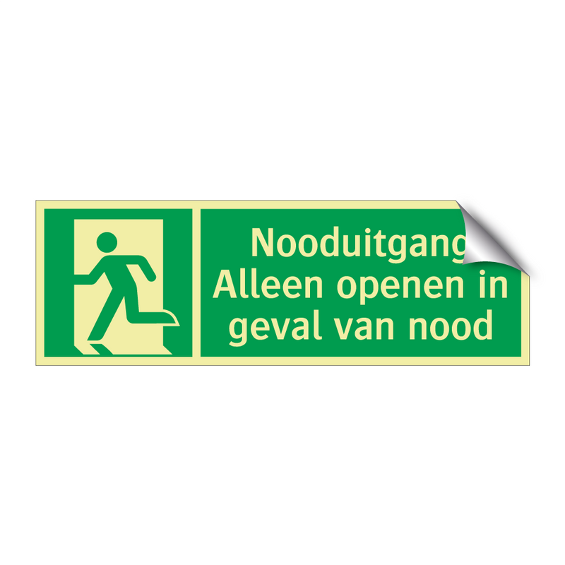 Nooduitgang Alleen openen in geval van nood & Nooduitgang Alleen openen in geval van nood