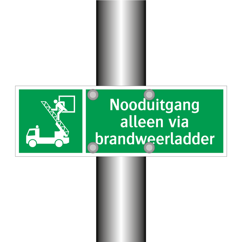 Nooduitgang alleen via brandweerladder & Nooduitgang alleen via brandweerladder