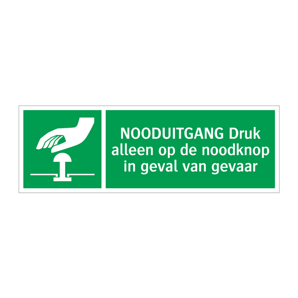 NOODUITGANG Druk alleen op de noodknop in geval van gevaar