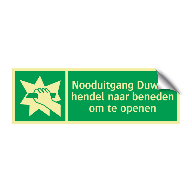 Nooduitgang Duw de hendel naar beneden om te openen