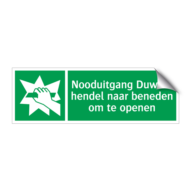 Nooduitgang Duw de hendel naar beneden om te openen