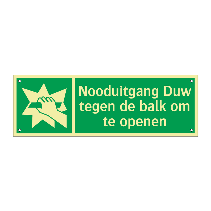 Nooduitgang Duw tegen de balk om te openen & Nooduitgang Duw tegen de balk om te openen