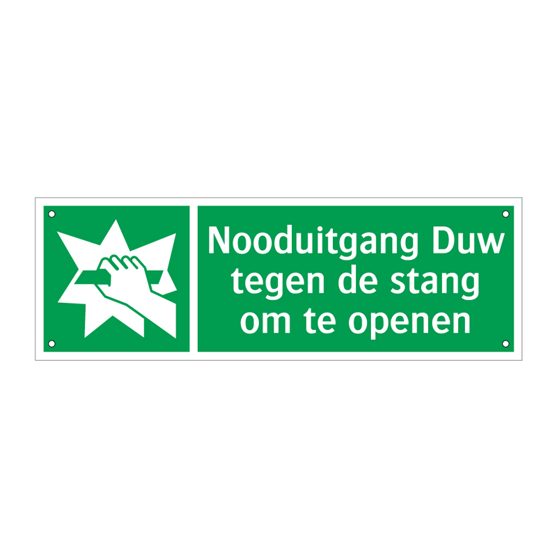 Nooduitgang Duw tegen de stang om te openen & Nooduitgang Duw tegen de stang om te openen