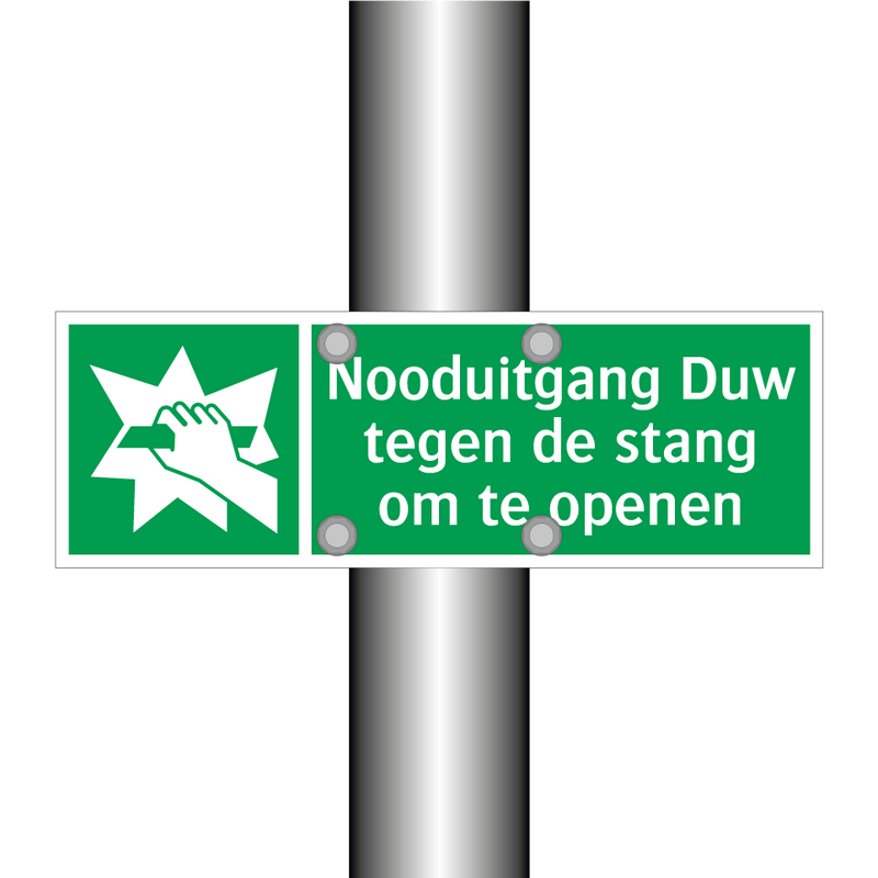 Nooduitgang Duw tegen de stang om te openen & Nooduitgang Duw tegen de stang om te openen