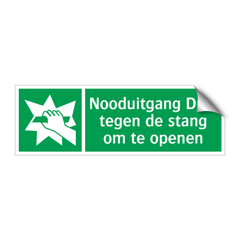 Nooduitgang Duw tegen de stang om te openen & Nooduitgang Duw tegen de stang om te openen