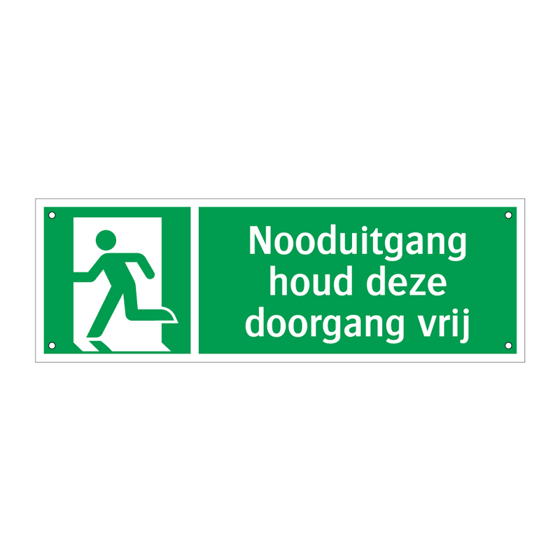 Nooduitgang houd deze doorgang vrij & Nooduitgang houd deze doorgang vrij