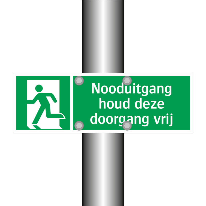 Nooduitgang houd deze doorgang vrij & Nooduitgang houd deze doorgang vrij