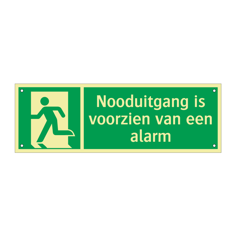 Nooduitgang is voorzien van een alarm & Nooduitgang is voorzien van een alarm