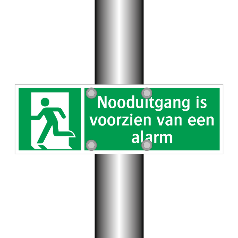 Nooduitgang is voorzien van een alarm & Nooduitgang is voorzien van een alarm