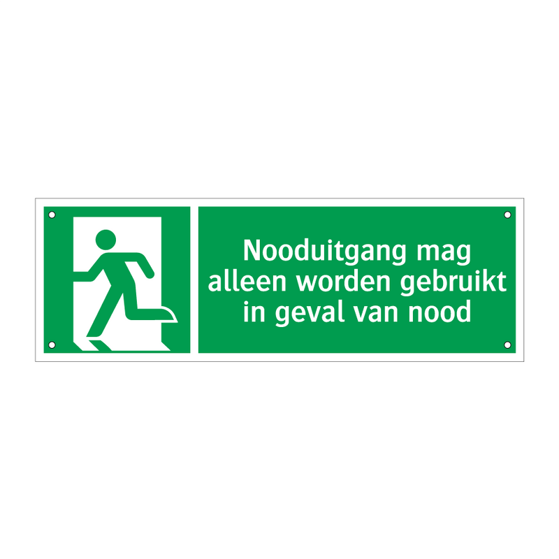 Nooduitgang mag alleen worden gebruikt in geval van nood