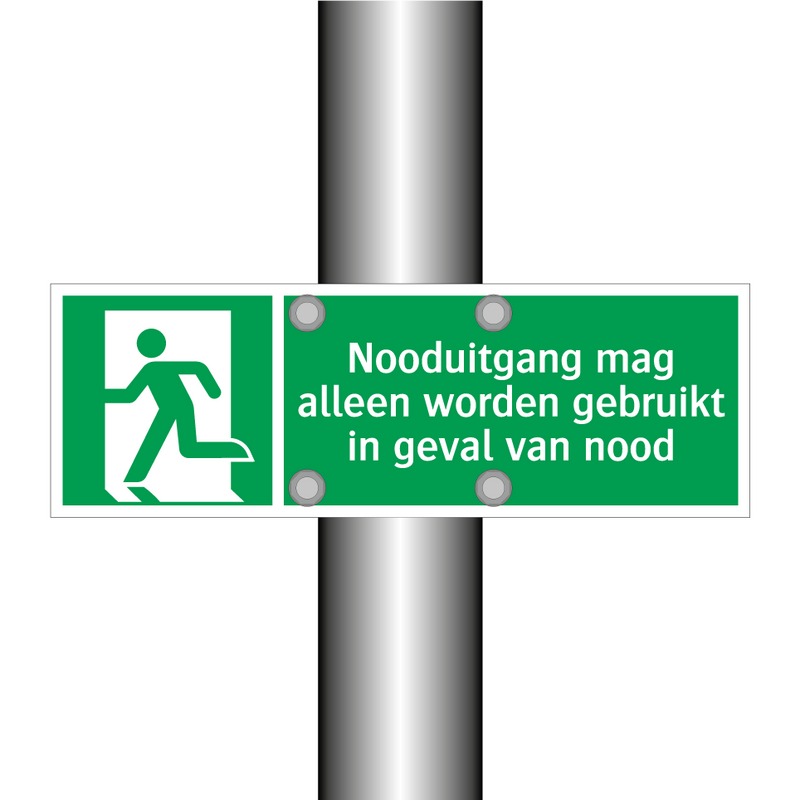 Nooduitgang mag alleen worden gebruikt in geval van nood