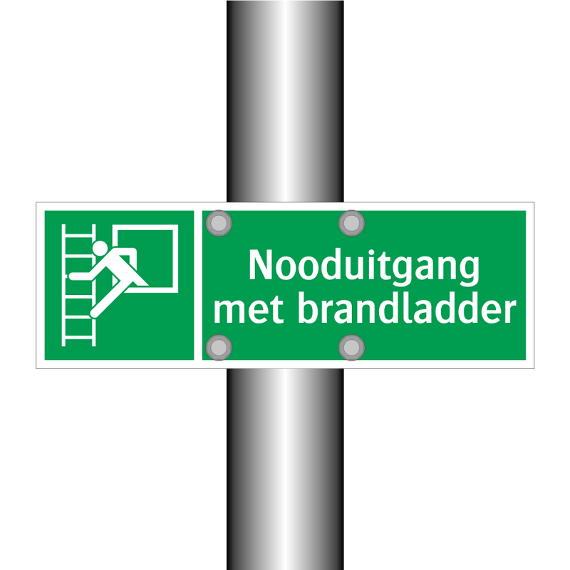 Nooduitgang met brandladder & Nooduitgang met brandladder & Nooduitgang met brandladder