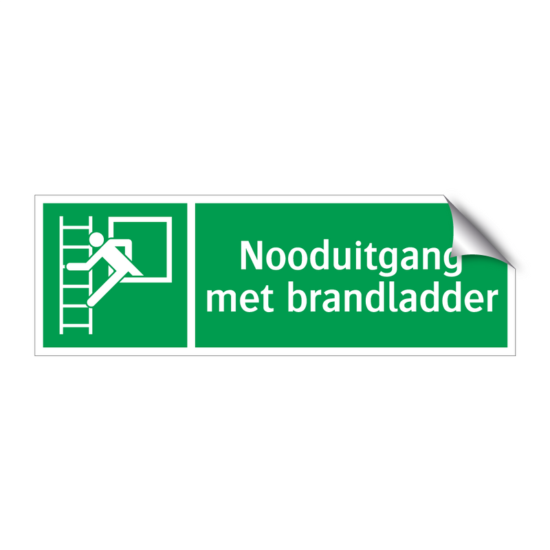 Nooduitgang met brandladder & Nooduitgang met brandladder & Nooduitgang met brandladder