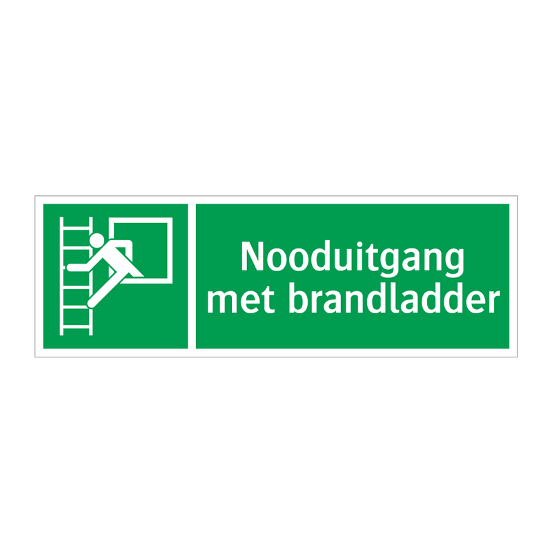 Nooduitgang met brandladder & Nooduitgang met brandladder & Nooduitgang met brandladder