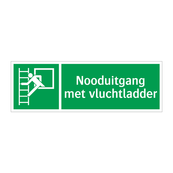 Nooduitgang met vluchtladder & Nooduitgang met vluchtladder & Nooduitgang met vluchtladder