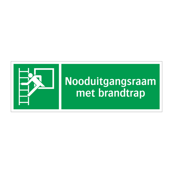 Nooduitgangsraam met brandtrap & Nooduitgangsraam met brandtrap & Nooduitgangsraam met brandtrap