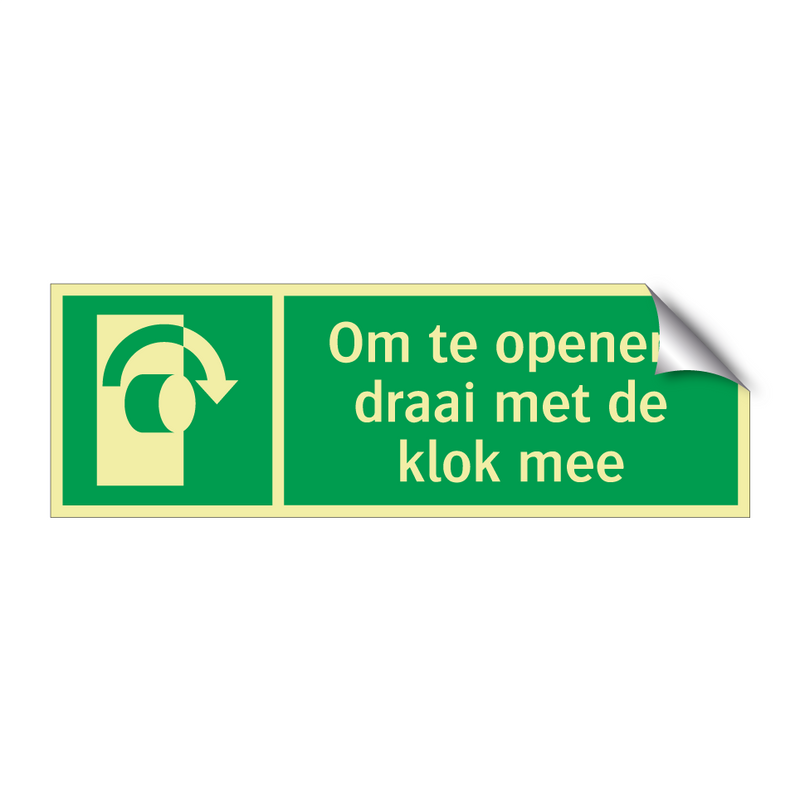 Om te openen, draai met de klok mee & Om te openen, draai met de klok mee