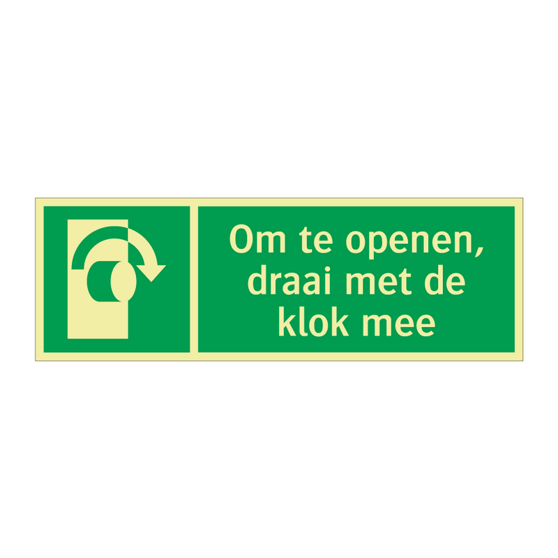 Om te openen, draai met de klok mee & Om te openen, draai met de klok mee