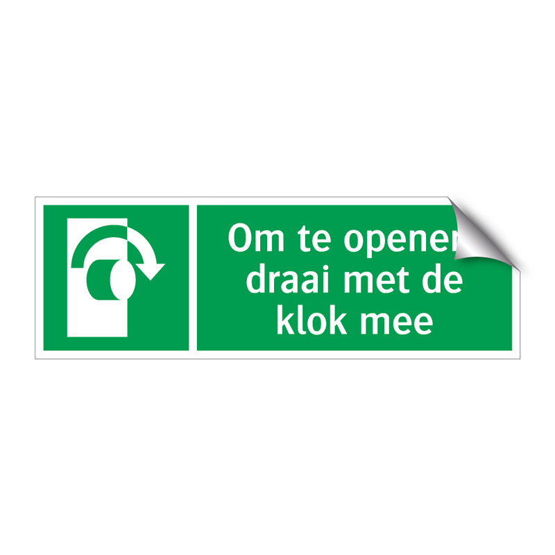 Om te openen, draai met de klok mee & Om te openen, draai met de klok mee