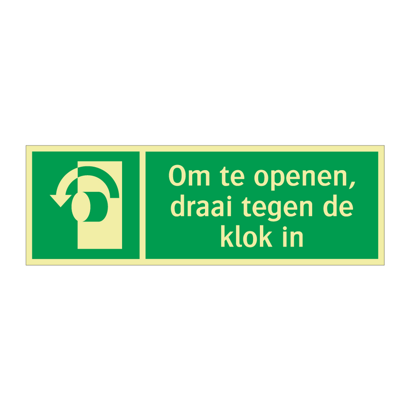 Om te openen, draai tegen de klok in & Om te openen, draai tegen de klok in