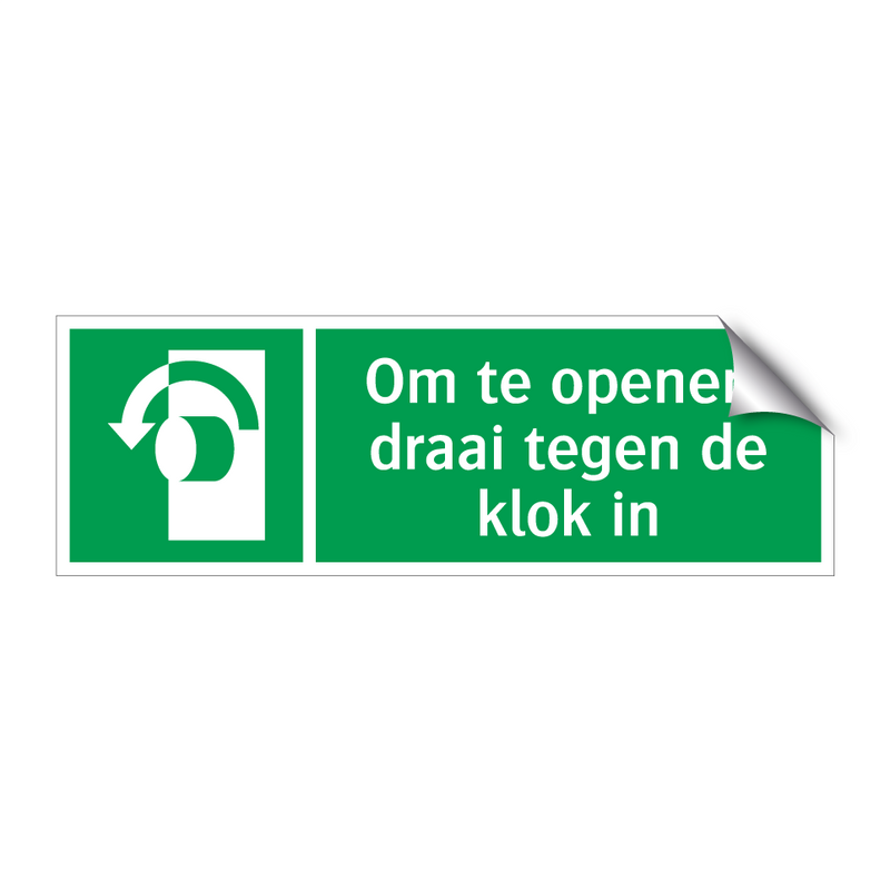 Om te openen, draai tegen de klok in & Om te openen, draai tegen de klok in