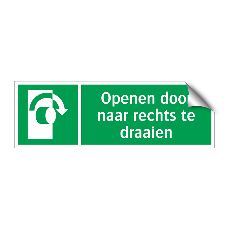 Openen door naar rechts te draaien & Openen door naar rechts te draaien