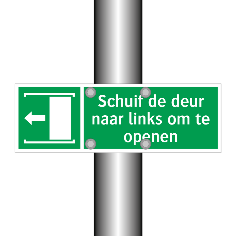 Schuif de deur naar links om te openen & Schuif de deur naar links om te openen