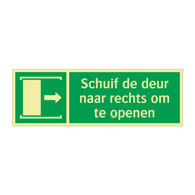 Schuif de deur naar rechts om te openen & Schuif de deur naar rechts om te openen