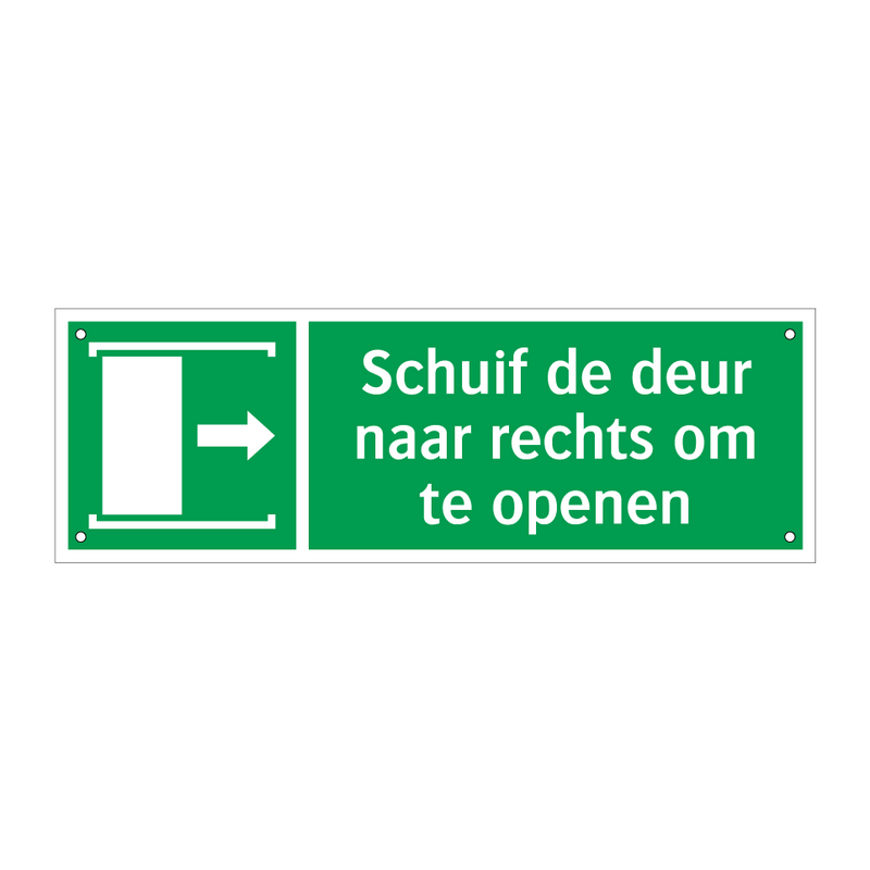 Schuif de deur naar rechts om te openen & Schuif de deur naar rechts om te openen