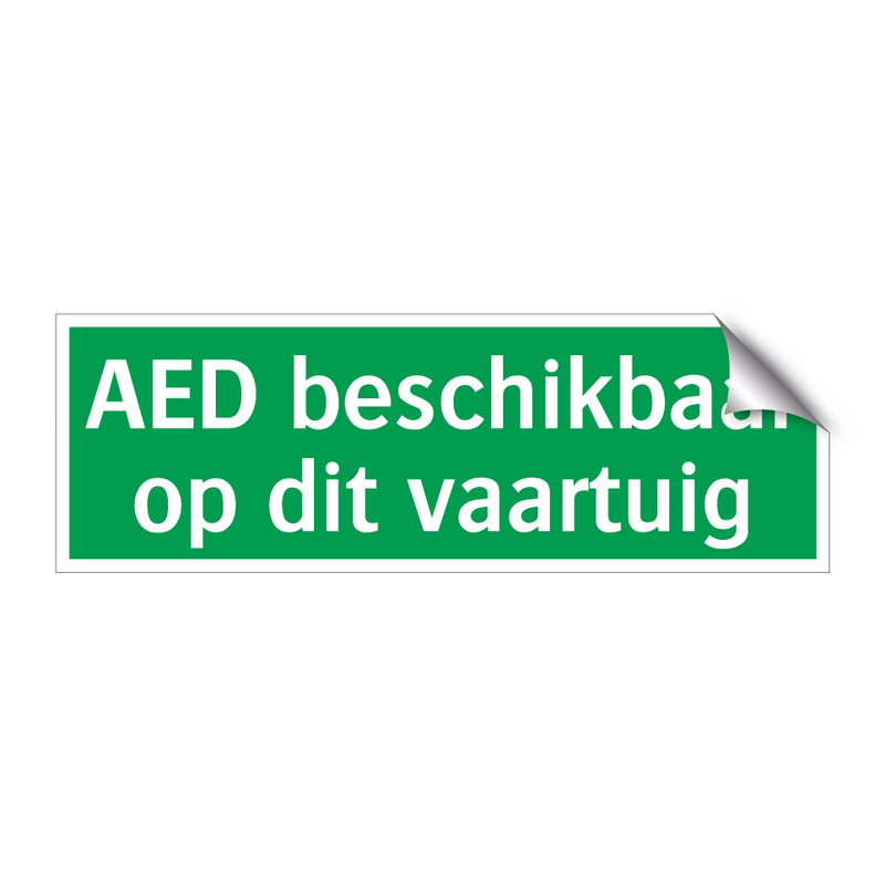 AED beschikbaar op dit vaartuig & AED beschikbaar op dit vaartuig & AED beschikbaar op dit vaartuig